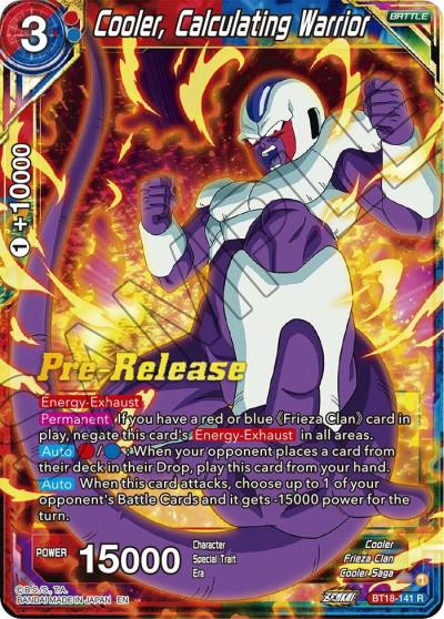 Cooler Calculating Warrior BT18-141 Dawn of the Z-Legends Pre-Release Cards Dragonball Super card