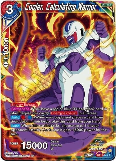 Cooler Calculating Warrior BT18-141 Dawn of the Z-Legends Dragonball Super card
