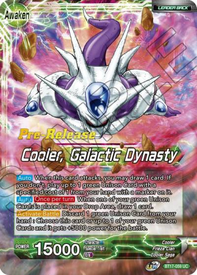 Cooler Cooler Galactic Dynasty BT17-059 Ultimate Squad Pre-Release Cards Dragonball Super card