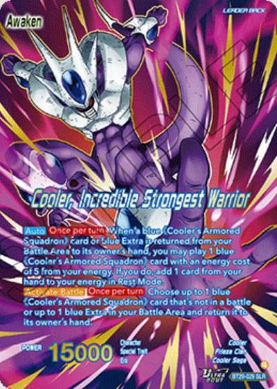 Cooler Cooler Incredible Strongest Warrior SLR BT29-029 Fearsome Rivals Dragonball Super card