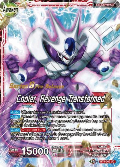 Cooler Cooler Revenge Transformed BT9-002 Universal Onslaught Pre-Release Cards Dragonball Super card
