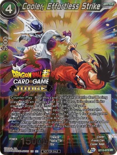Cooler Effortless Strike Judge Pack Vol12 BT13-073 Tournament Promotion Cards Dragonball Super card