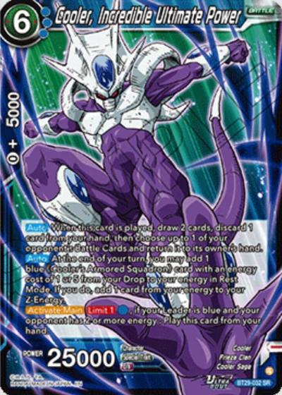 Cooler Incredible Ultimate Power BT29-032 Fearsome Rivals Dragonball Super card