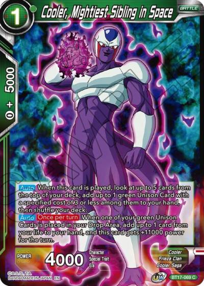 Cooler Mightiest Sibling in Space Foil BT17-069 Ultimate Squad Dragonball Super card