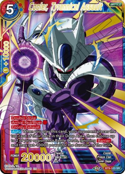 Cooler Tyrannical Assault Gold Stamped BT9-103 Mythic Booster Dragonball Super card