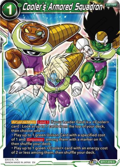 Coolers Armored Squadron BT17-078 Ultimate Squad Dragonball Super card