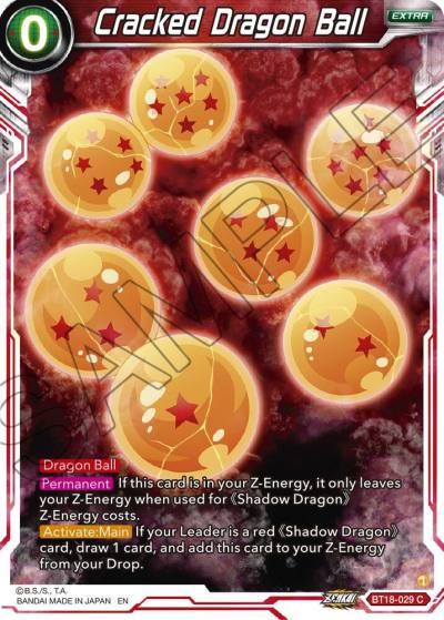 Cracked Dragon Ball BT18-029 Dawn of the Z-Legends Dragonball Super card