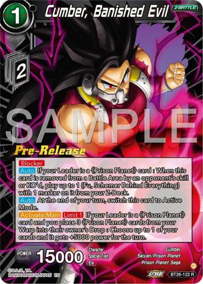 Cumber Banished Evil BT26-122 Ultimate Advent Pre-Release Cards Dragonball Super card