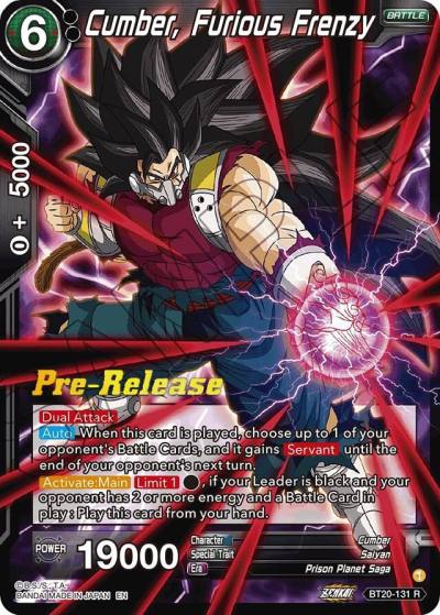 Cumber Furious Frenzy BT20-131 Power Absorbed Pre-Release Cards Dragonball Super card