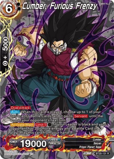 Cumber Furious Frenzy Silver Foil BT20-131 Power Absorbed Dragonball Super card
