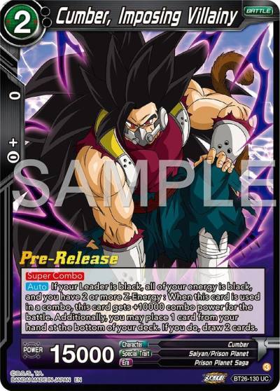 Cumber Imposing Villainy BT26-130 Ultimate Advent Pre-Release Cards Dragonball Super card