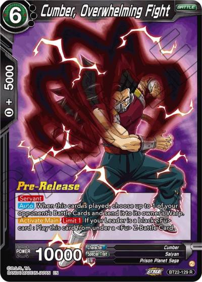 Cumber Overwhelming Fight BT22-129 Critical Blow Pre-Release Cards Dragonball Super card