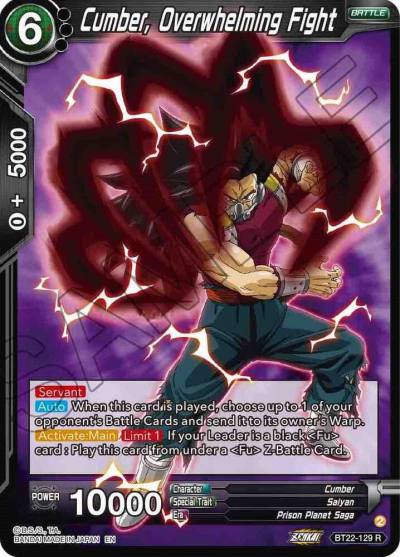 Cumber Overwhelming Fight BT22-129 Critical Blow Dragonball Super card