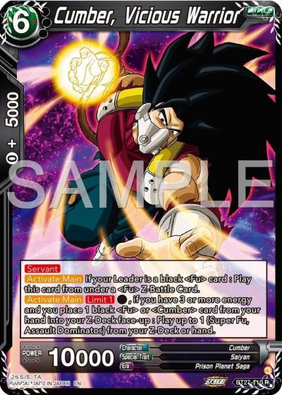 Cumber Vicious Warrior BT27-110 History of Z Dragonball Super card