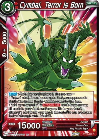 Cymbal Terror is Born BT25-026 Legend of the Dragon Balls Dragonball Super card