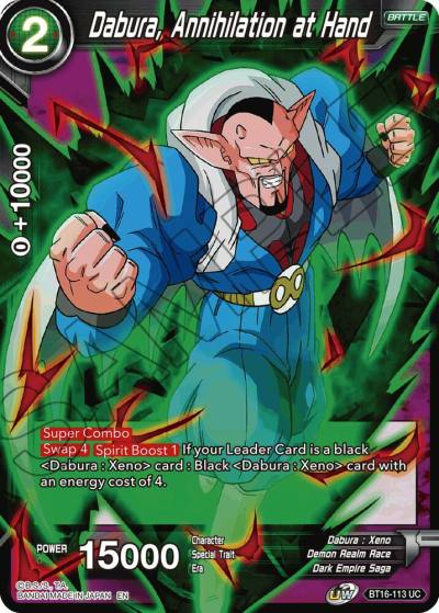Dabura Annihilation at Hand BT16-113 Realm of the Gods Dragonball Super card
