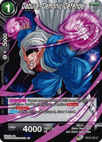 Dabura Demonic Defender BT15-124 Saiyan Showdown Dragonball Super card