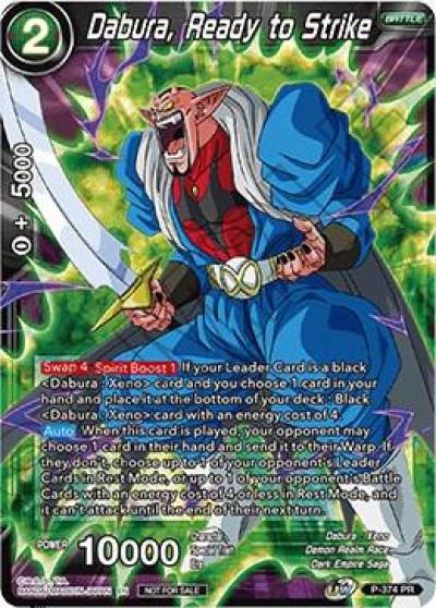Dabura Ready to Strike Tournament Pack Vol 7 P-374 Tournament Promotion Cards Dragonball Super card