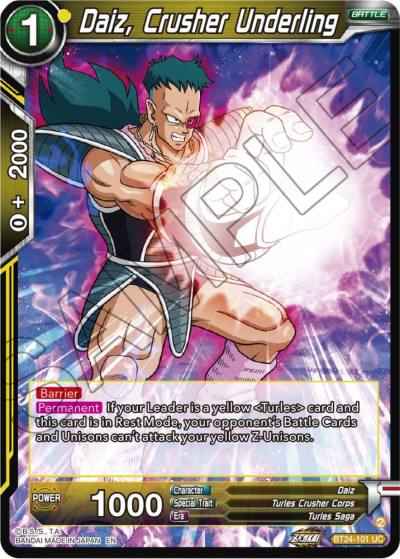 Daiz Crusher Underling BT24-101 Beyond Generations Dragonball Super card