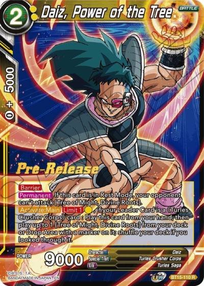 Daiz Power of the Tree BT15-110 Saiyan Showdown Pre-Release Cards Dragonball Super card
