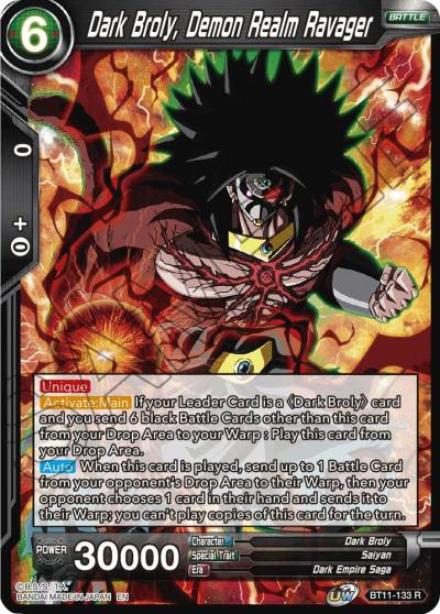 Dark Broly Demon Realm Ravager BT11-133 Vermilion Bloodline Dragonball Super card