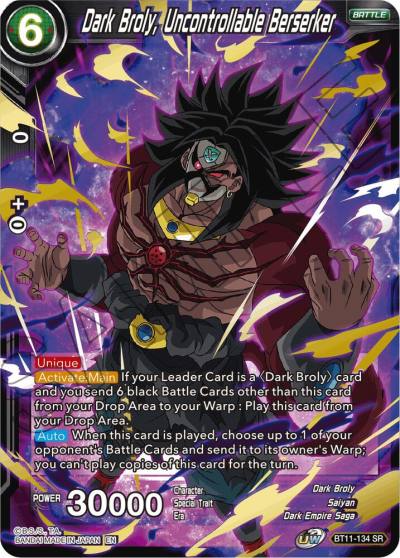 Dark Broly Uncontrollable Berserker BT11-134 Vermilion Bloodline Dragonball Super card