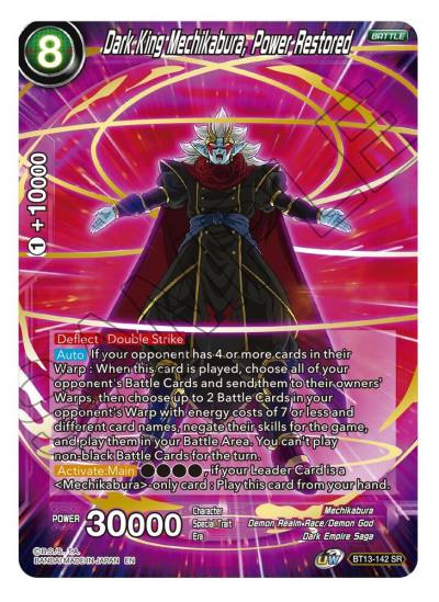 Dark King Mechikabura Power Restored BT13-142 Supreme Rivalry Dragonball Super card