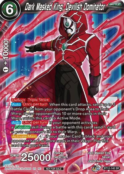 Dark Masked King Devilish Dominator Championship Selection Pack 2023 Vol2 Silver Foil BT12-140 Tournament Promotion Cards Dragonball Super card