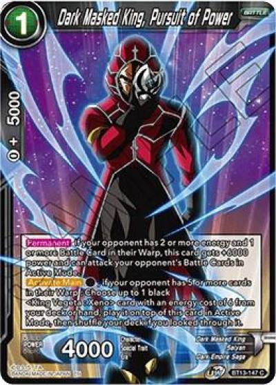Dark Masked King Pursuit of Power BT13-147 Supreme Rivalry Dragonball Super card