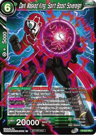Dark Masked King Spirit Boost Sovereign P-321 Tournament Promotion Cards Dragonball Super card