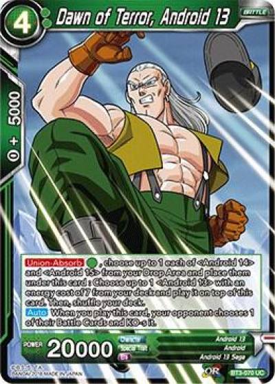 Dawn of Terror Android 13 2018 BT3-070 Cross Worlds Dragonball Super card