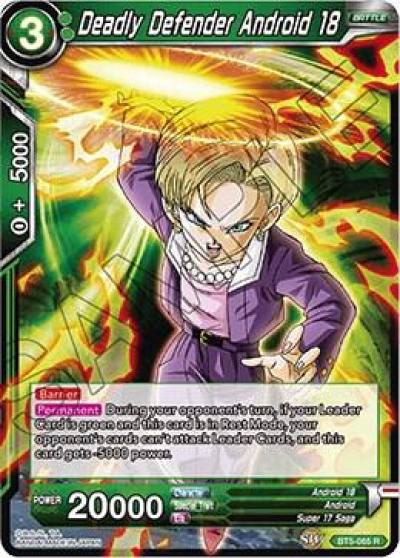 Deadly Defender Android 18 BT5-065 Miraculous Revival Dragonball Super card