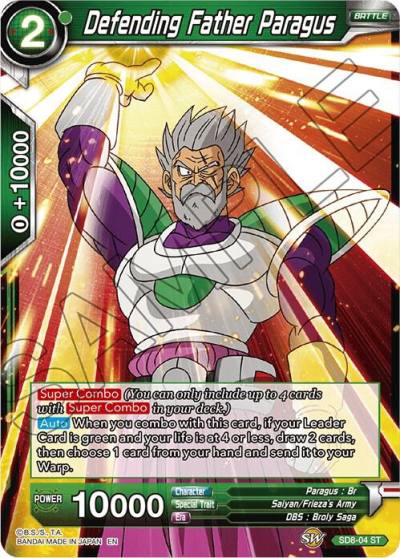 Defending Father Paragus SD8-04 Destroyer Kings Dragonball Super card