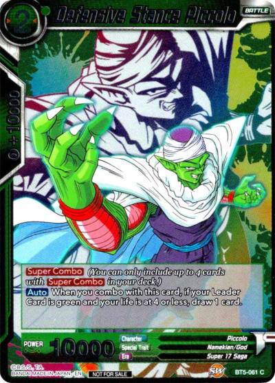Defensive Stance Piccolo Event Pack 4 BT5-061 Promotion Cards Dragonball Super card