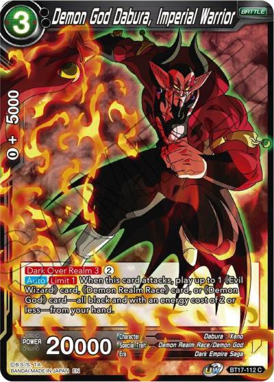 Demon God Dabura Imperial Warrior Foil BT17-112 Ultimate Squad Dragonball Super card