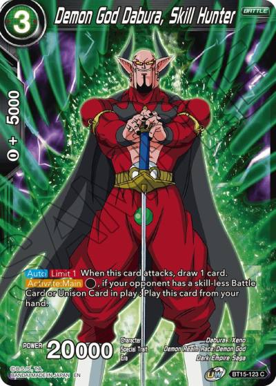 Demon God Dabura Skill Hunter Foil BT15-123 Saiyan Showdown Dragonball Super card