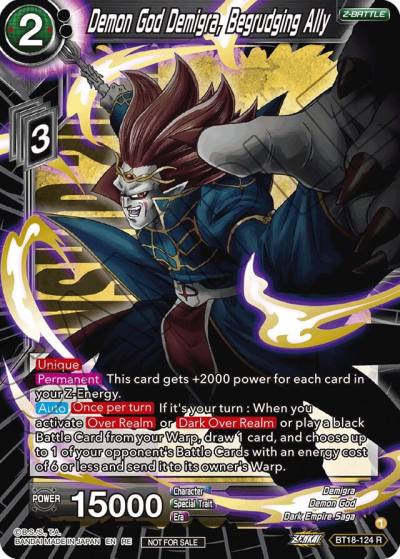 Demon God Demigra Begrudging Ally Championship 2022 Zenkai Selection Pack BT18-124 Promotion Cards Dragonball Super card