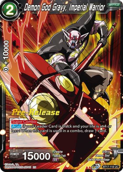 Demon God Gravy Imperial Warrior BT17-118 Ultimate Squad Pre-Release Cards Dragonball Super card
