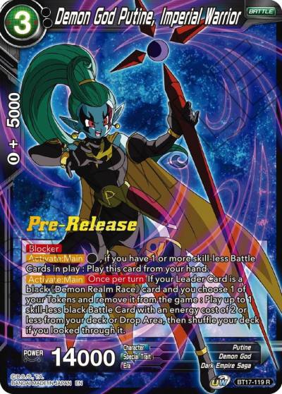 Demon God Putine Imperial Warrior BT17-119 Ultimate Squad Pre-Release Cards Dragonball Super card