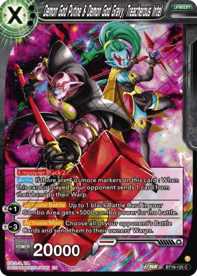 Demon God Putine and Demon God Gravy Treacherous Intel Foil BT18-125 Dawn of the Z-Legends Dragonball Super card