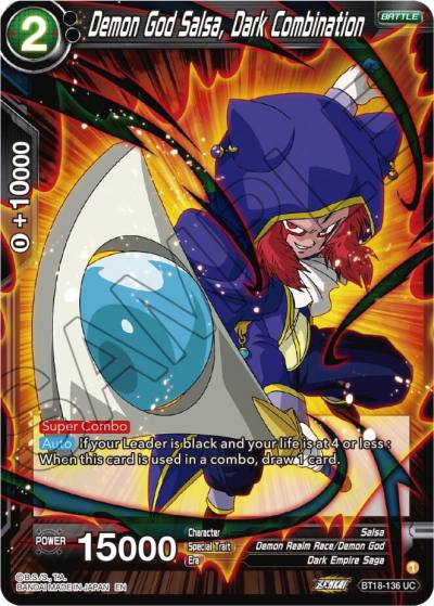 Demon God Salsa Dark Combination Foil BT18-136 Dawn of the Z-Legends Dragonball Super card