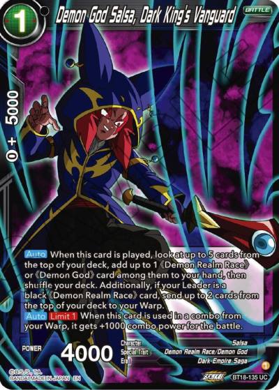 Demon God Salsa Dark Kings Vanguard BT18-135 Dawn of the Z-Legends Dragonball Super card