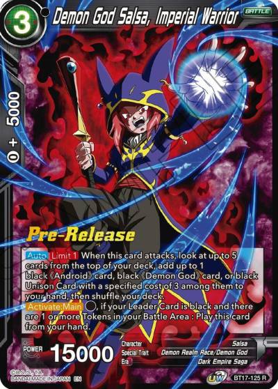 Demon God Salsa Imperial Warrior BT17-125 Ultimate Squad Pre-Release Cards Dragonball Super card