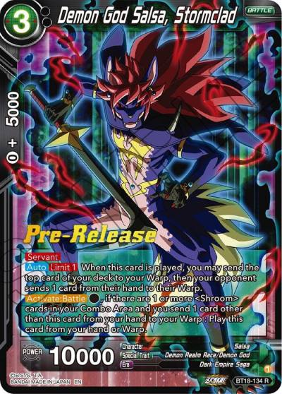 Demon God Salsa Stormclad BT18-134 Dawn of the Z-Legends Pre-Release Cards Dragonball Super card