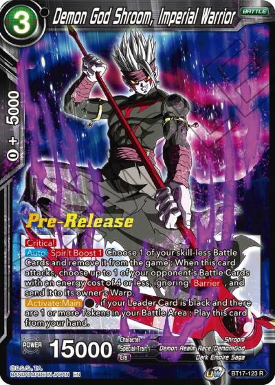 Demon God Shroom Imperial Warrior BT17-123 Ultimate Squad Pre-Release Cards Dragonball Super card