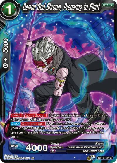 Demon God Shroom Preparing to Fight BT17-124 Ultimate Squad Dragonball Super card