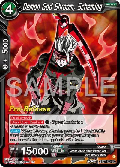 Demon God Shroom Scheming BT27-103 History of Z Pre-Release Cards Dragonball Super card