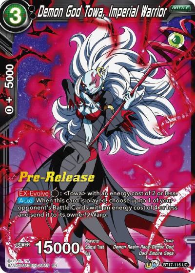 Demon God Towa Imperial Warrior BT17-116 Ultimate Squad Pre-Release Cards Dragonball Super card