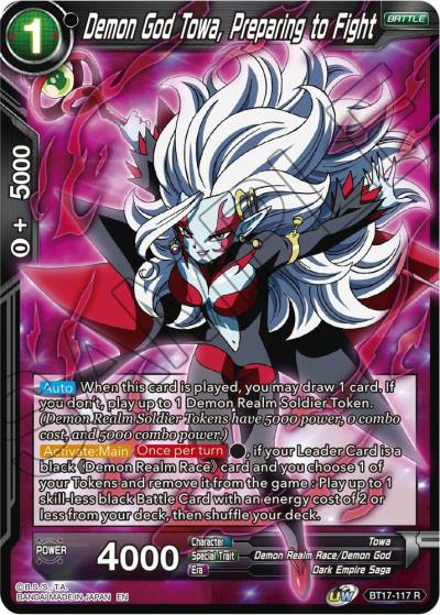 Demon God Towa Preparing to Fight BT17-117 Ultimate Squad Dragonball Super card