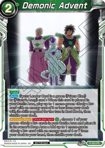 Demonic Advent P-322 Tournament Promotion Cards Dragonball Super card